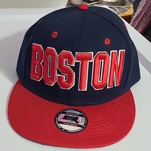 Boston snap back HAT Bay‎ State Apparel Nwt red blue